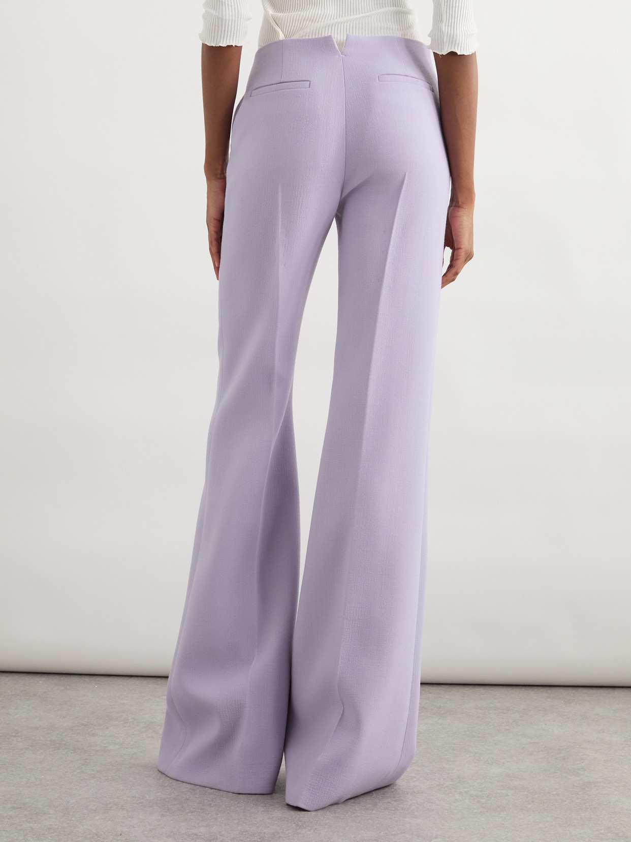 Chloé Wool-crepe Flared Pants In Purple