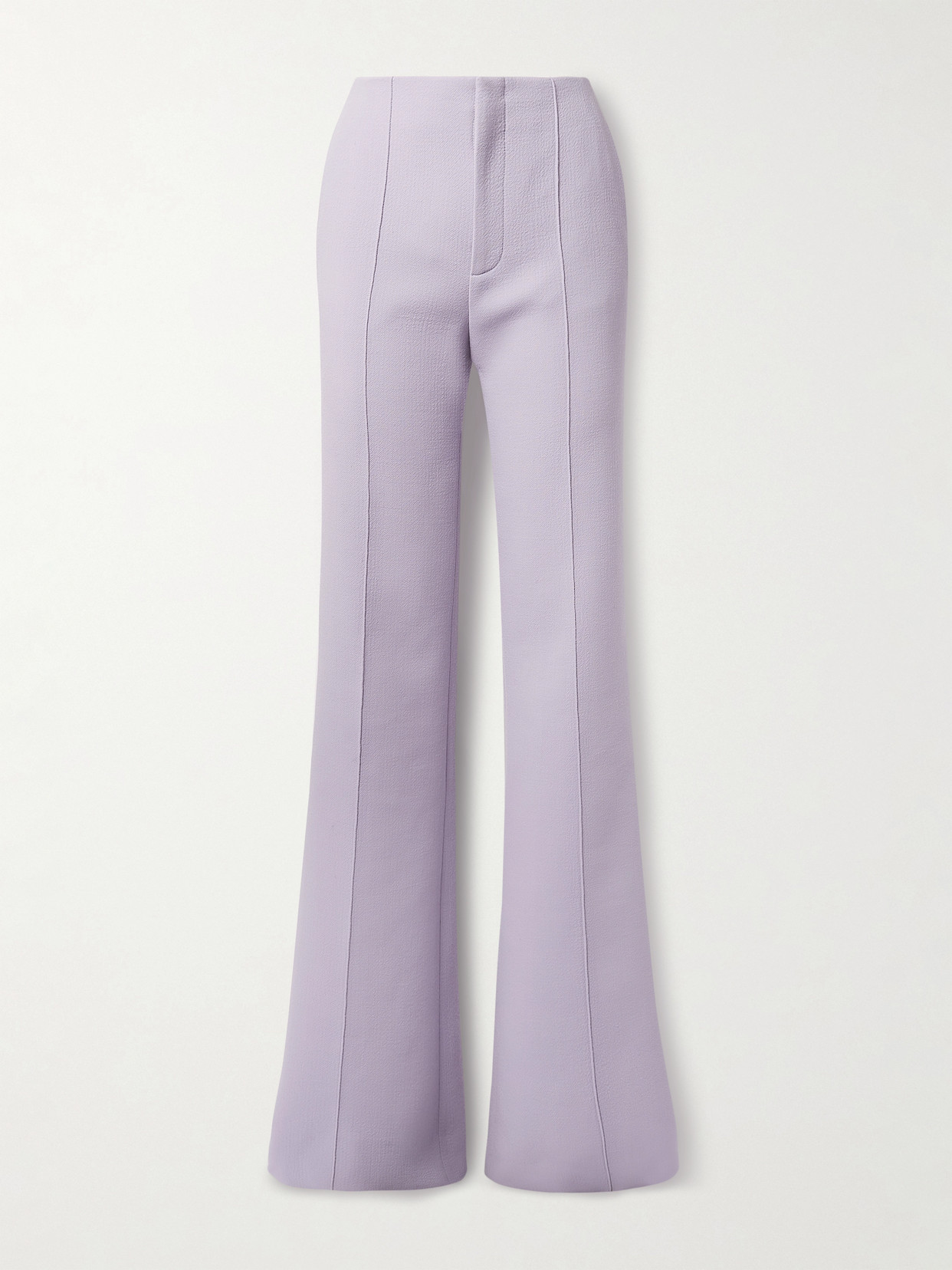 Chloé Wool-crepe Flared Pants In Purple