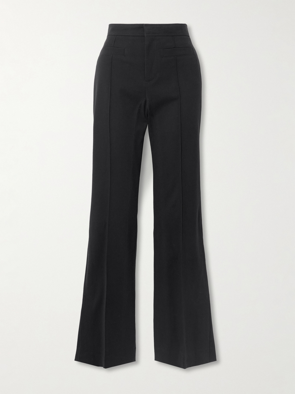 Chloé Women Black Pants With High Waist And Wide Leg In Viscose Blend Stretch Woman
