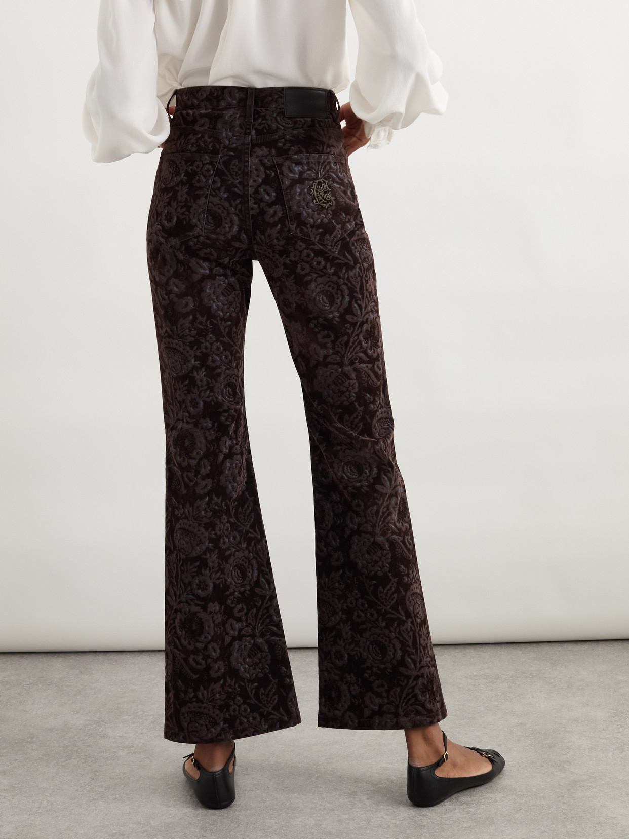 Chloé Printed High-rise Flared Jeans In Brown