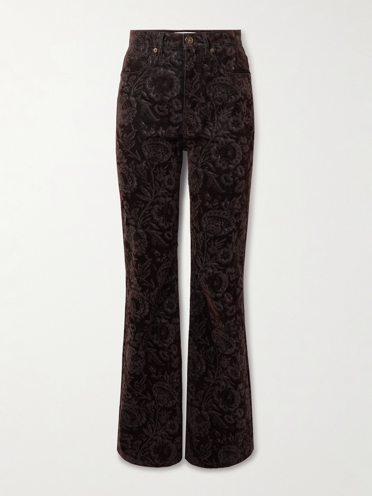 Chloé Printed High-rise Flared Jeans In Brown