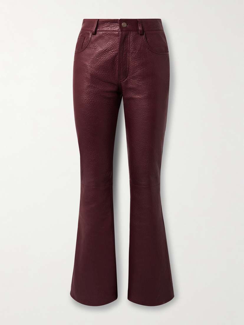 Chloé Textured-leather Flared Pants