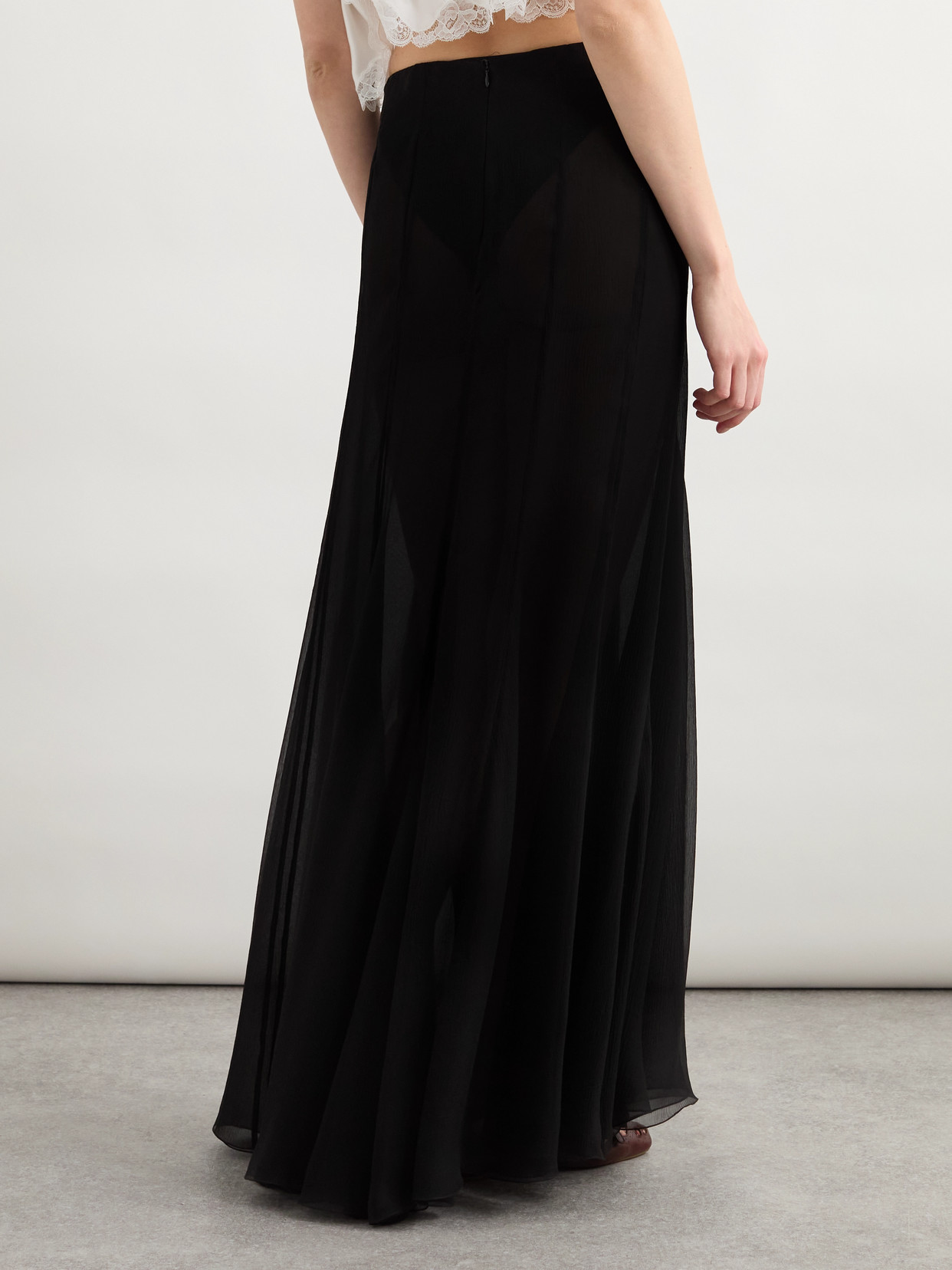 Chloé Organic Silk-mousseline Maxi Skirt In Black