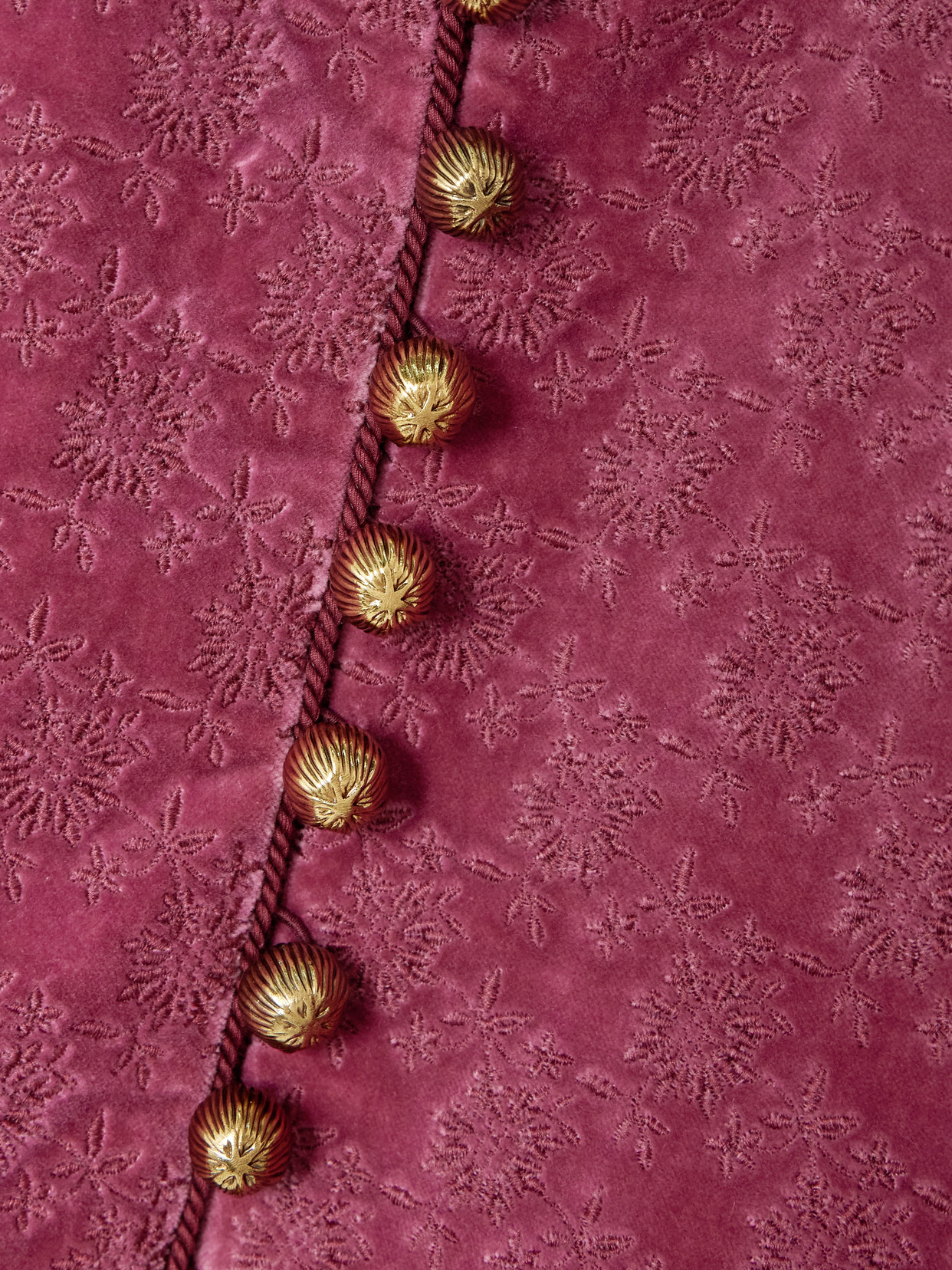 Chloé Chloe Embroidered-jacquard Velvet Jacket In Pink