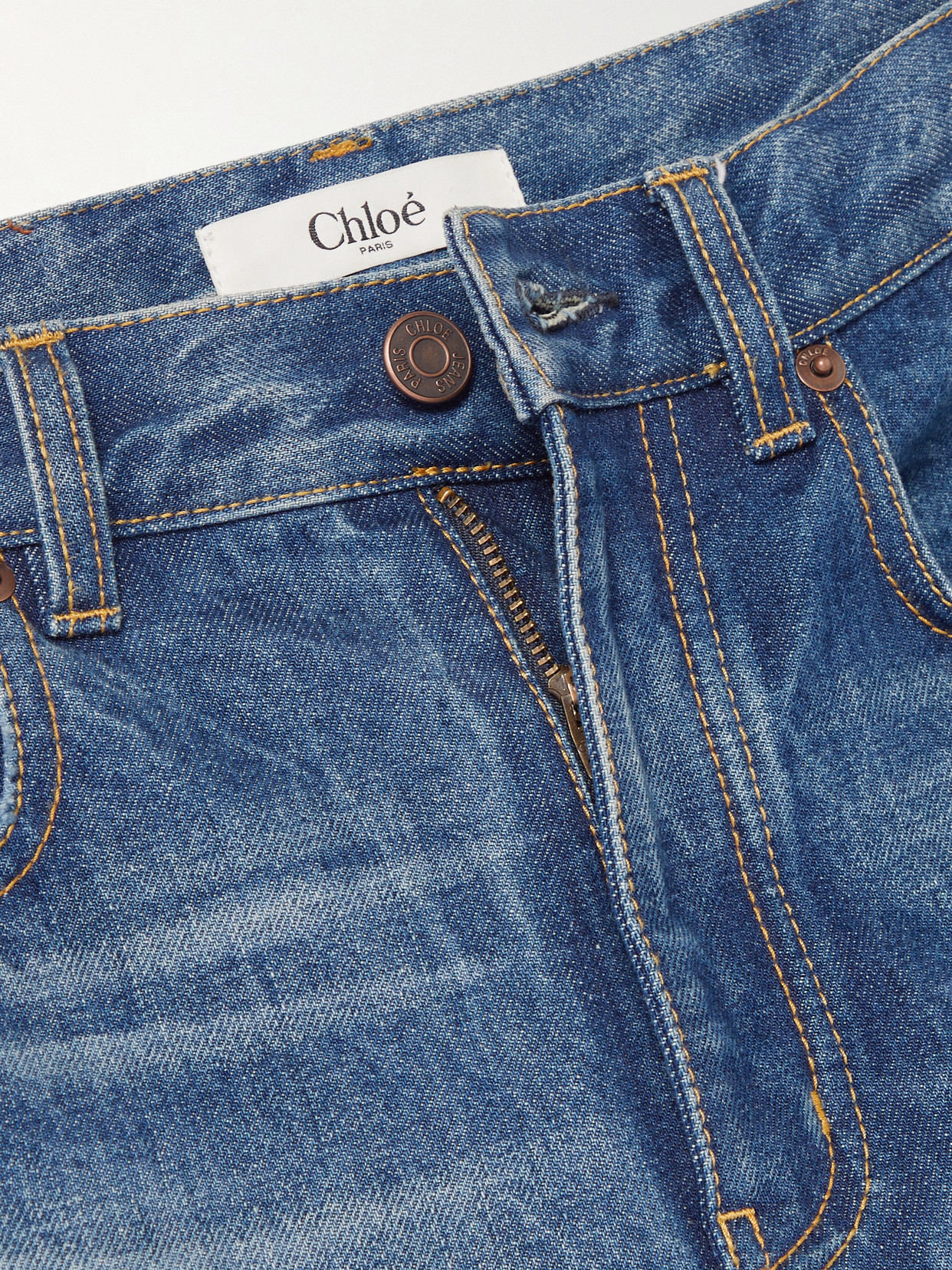 Chloé Rigid High-rise Straight-leg Jeans In Blue