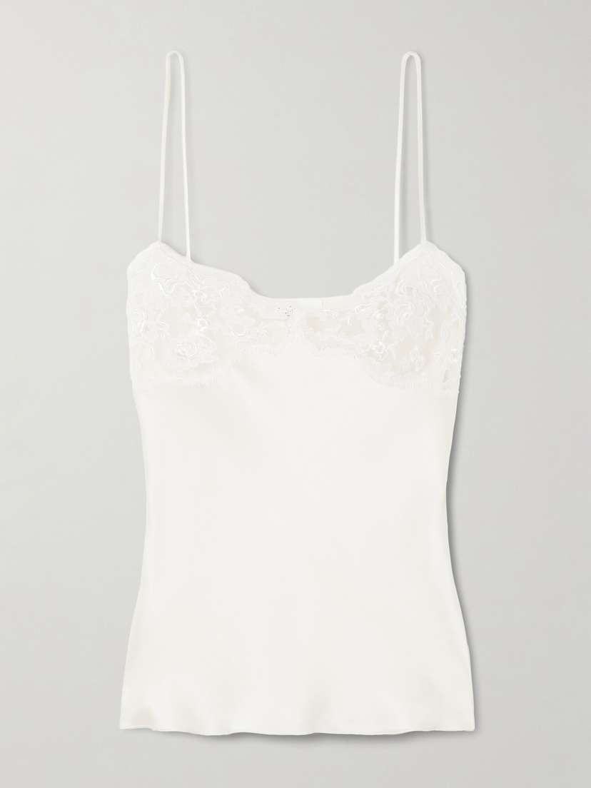 Chloé Lace-trimmed Silk-satin Camisole