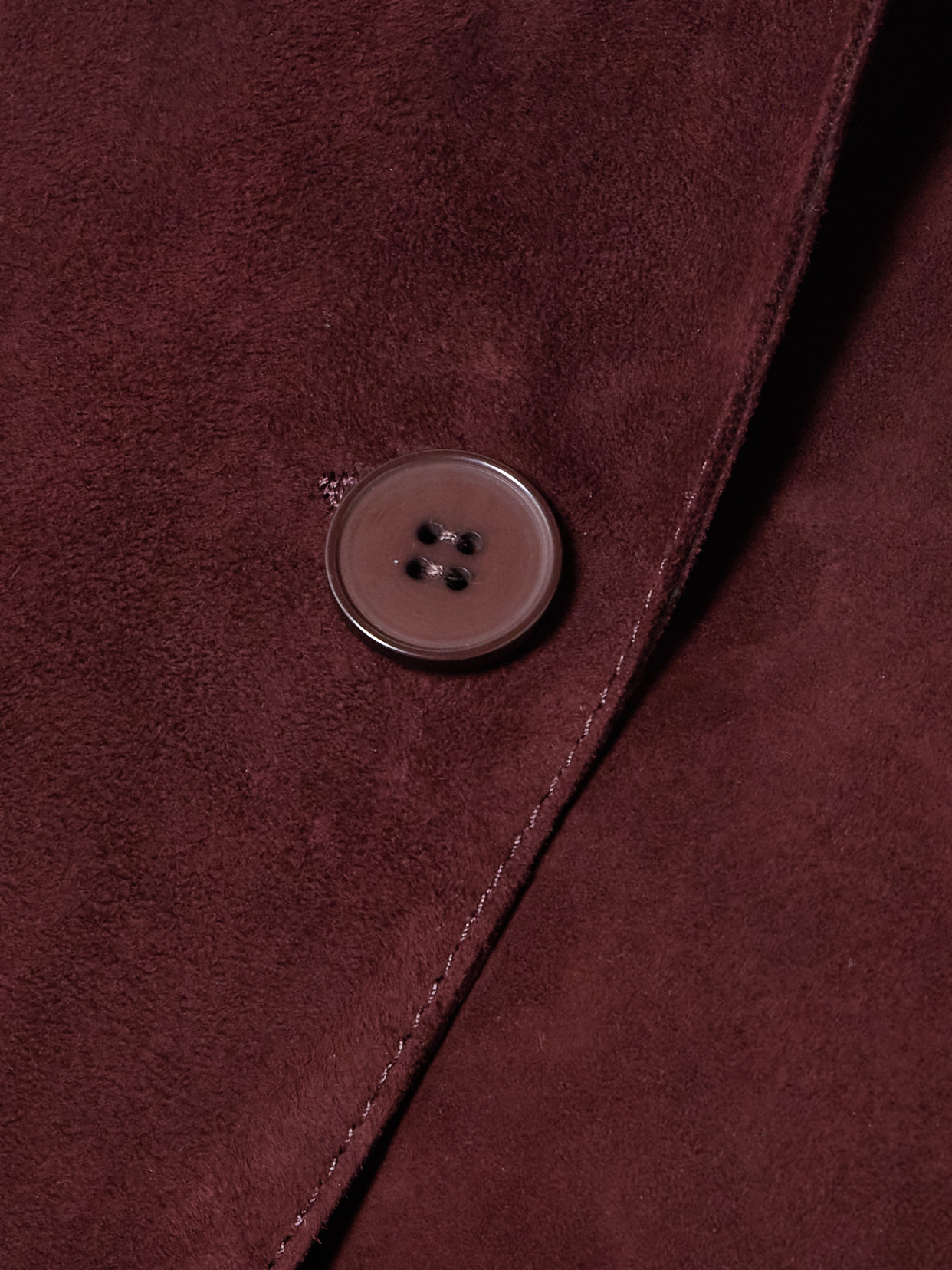 Nour Hammour Suede Coat In Burgundy