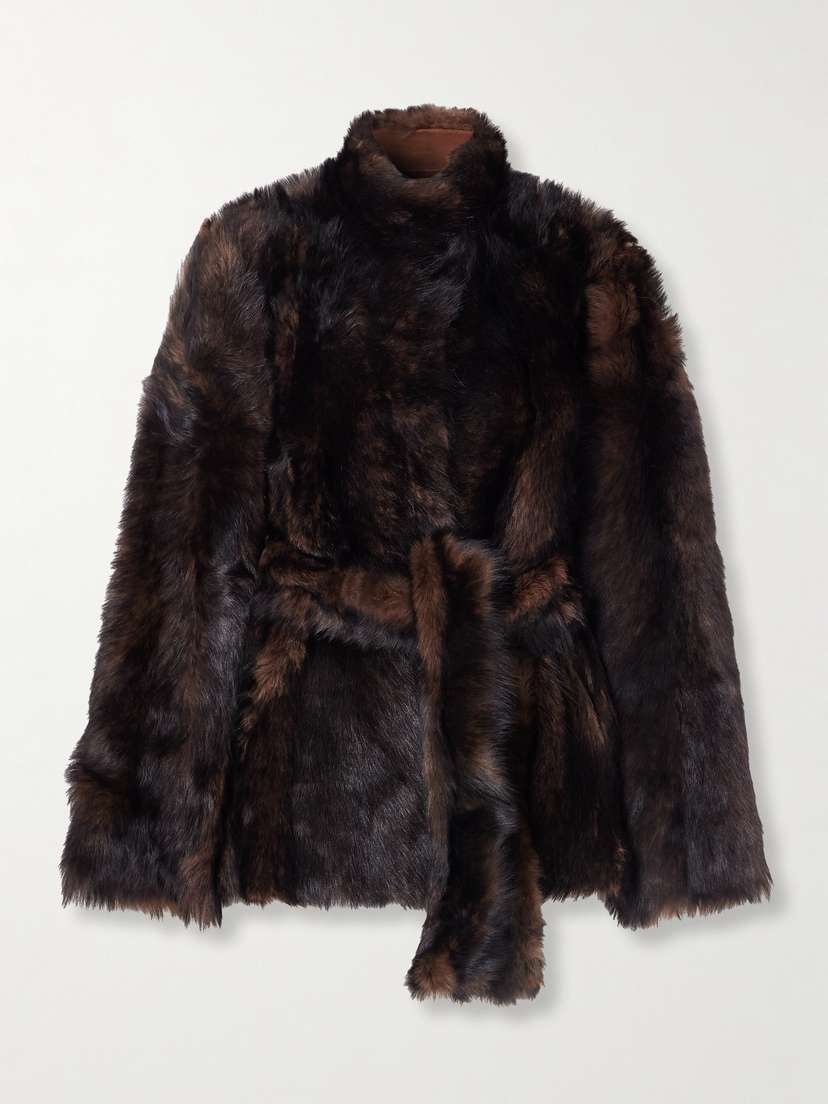 Nour Hammour Elsa Belted Shearling Jacket