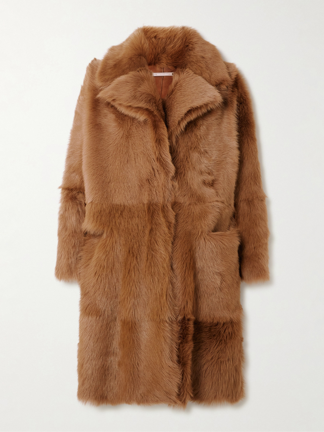 Nour Hammour Evita Shearling Coat In Brown