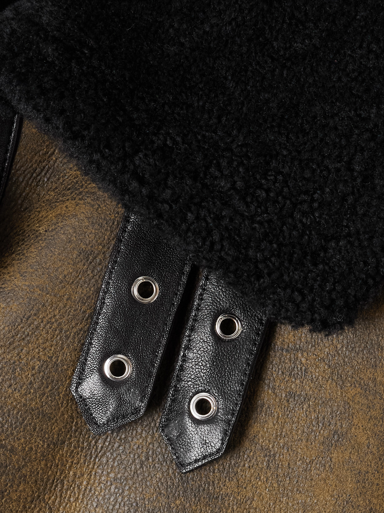 Nour Hammour Portia Shearling Jacket In Brown