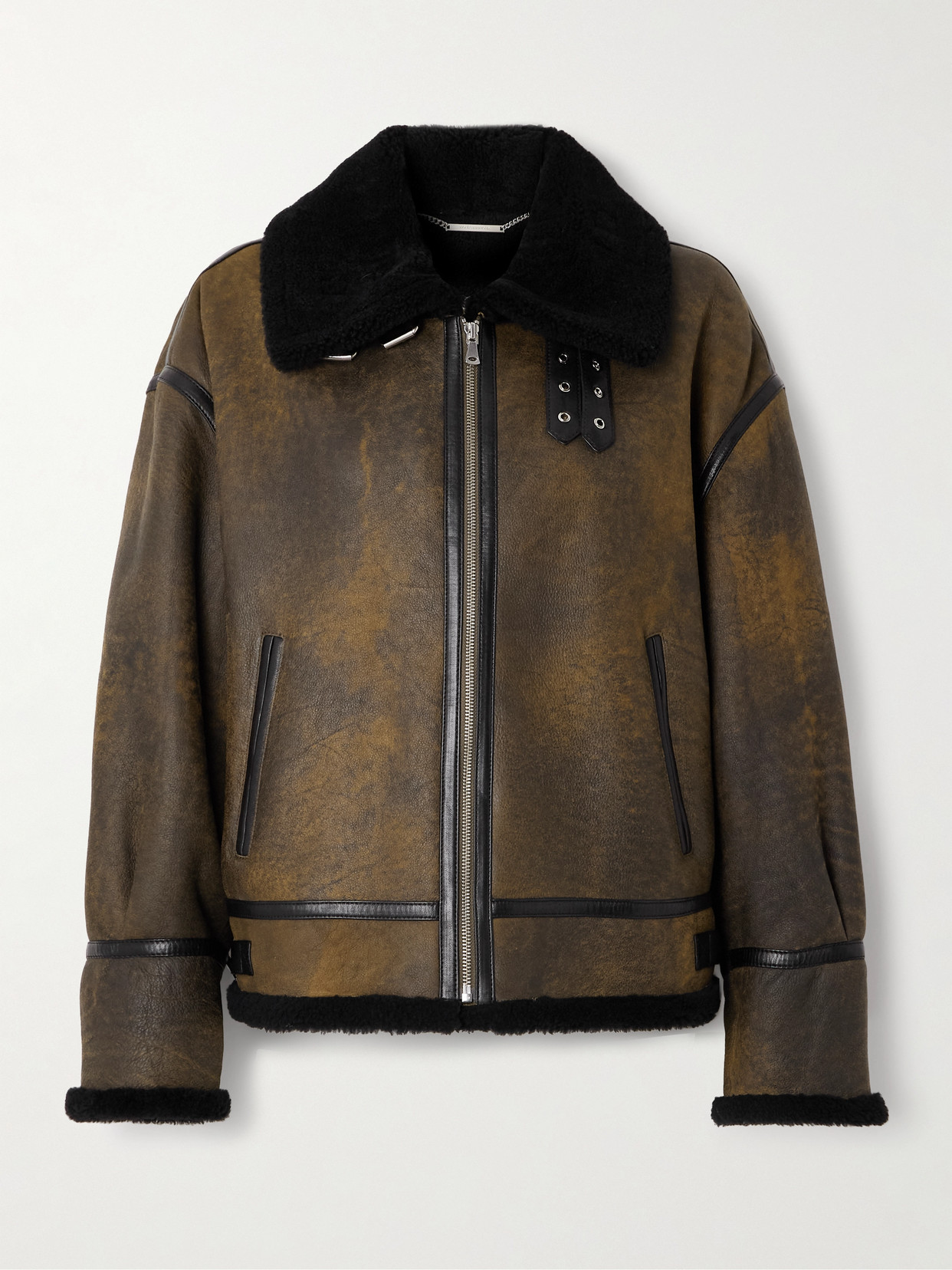 Nour Hammour Portia Shearling Jacket In Brown