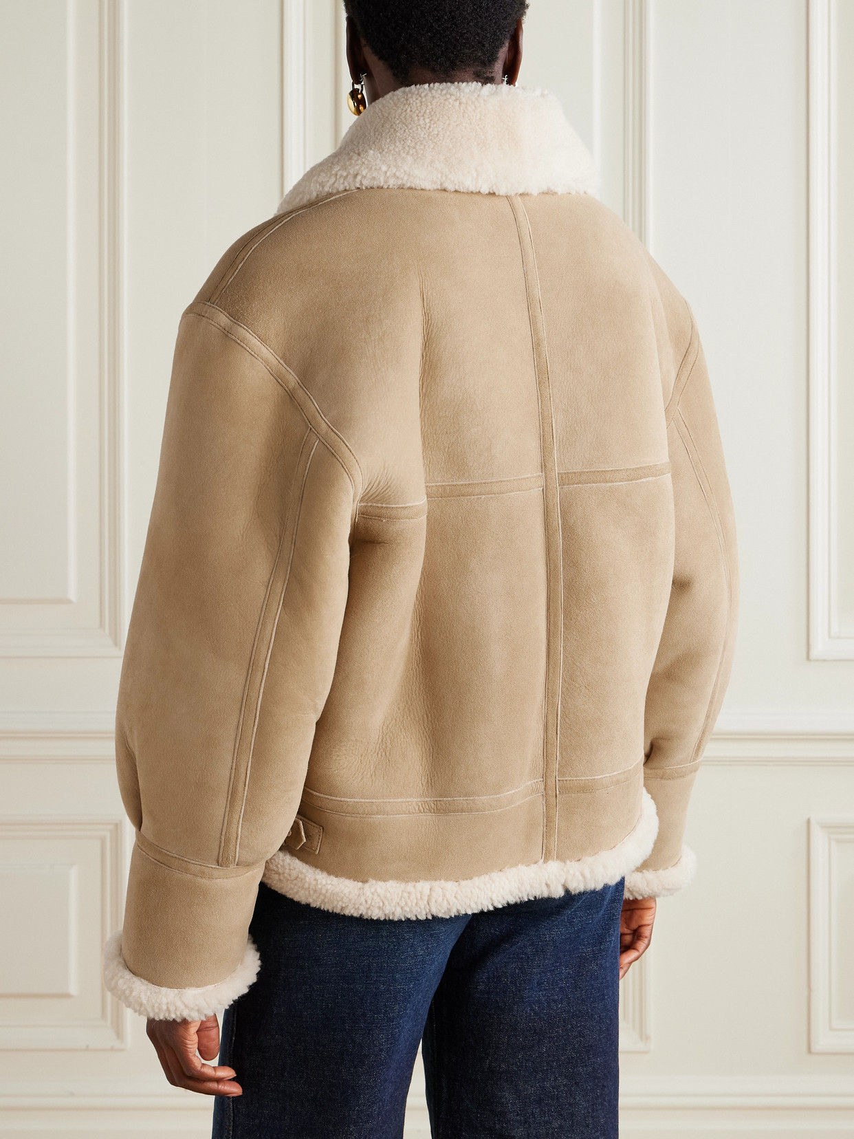 Nour Hammour Portia Shearling Jacket In Brown