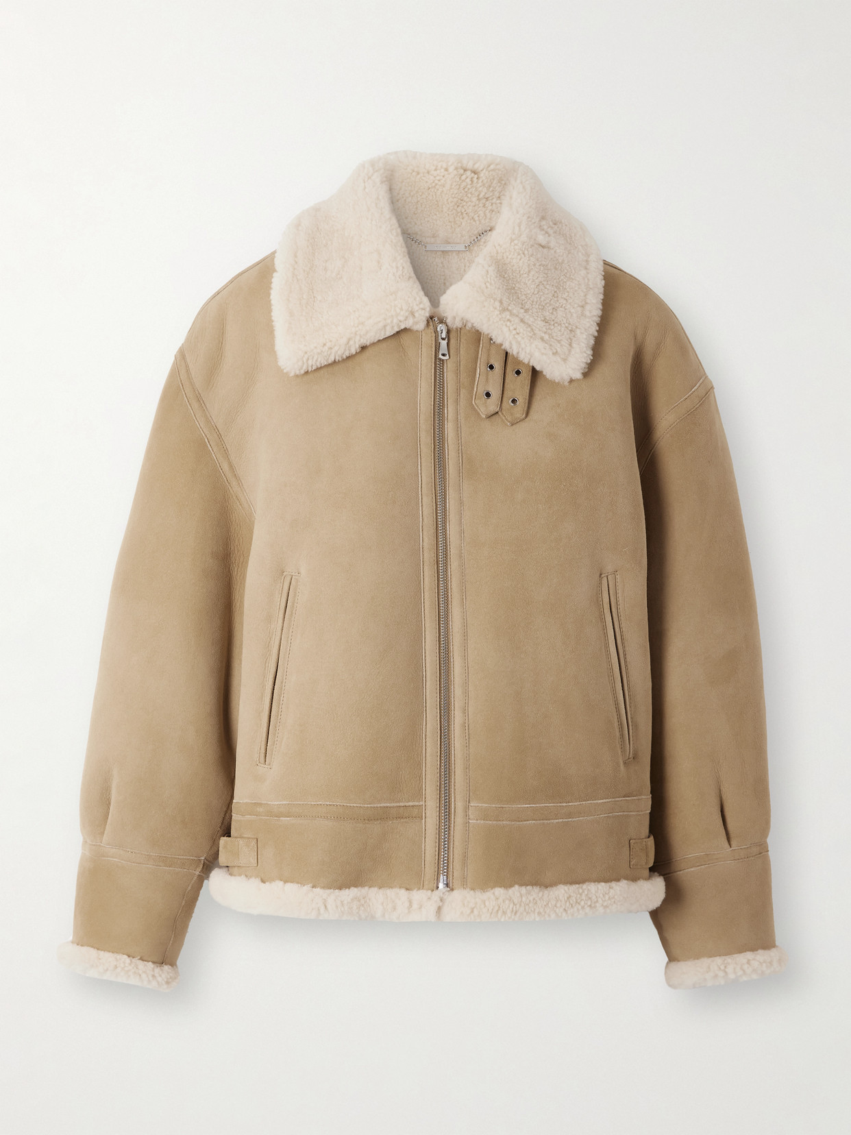 Nour Hammour Portia Shearling Jacket In Brown