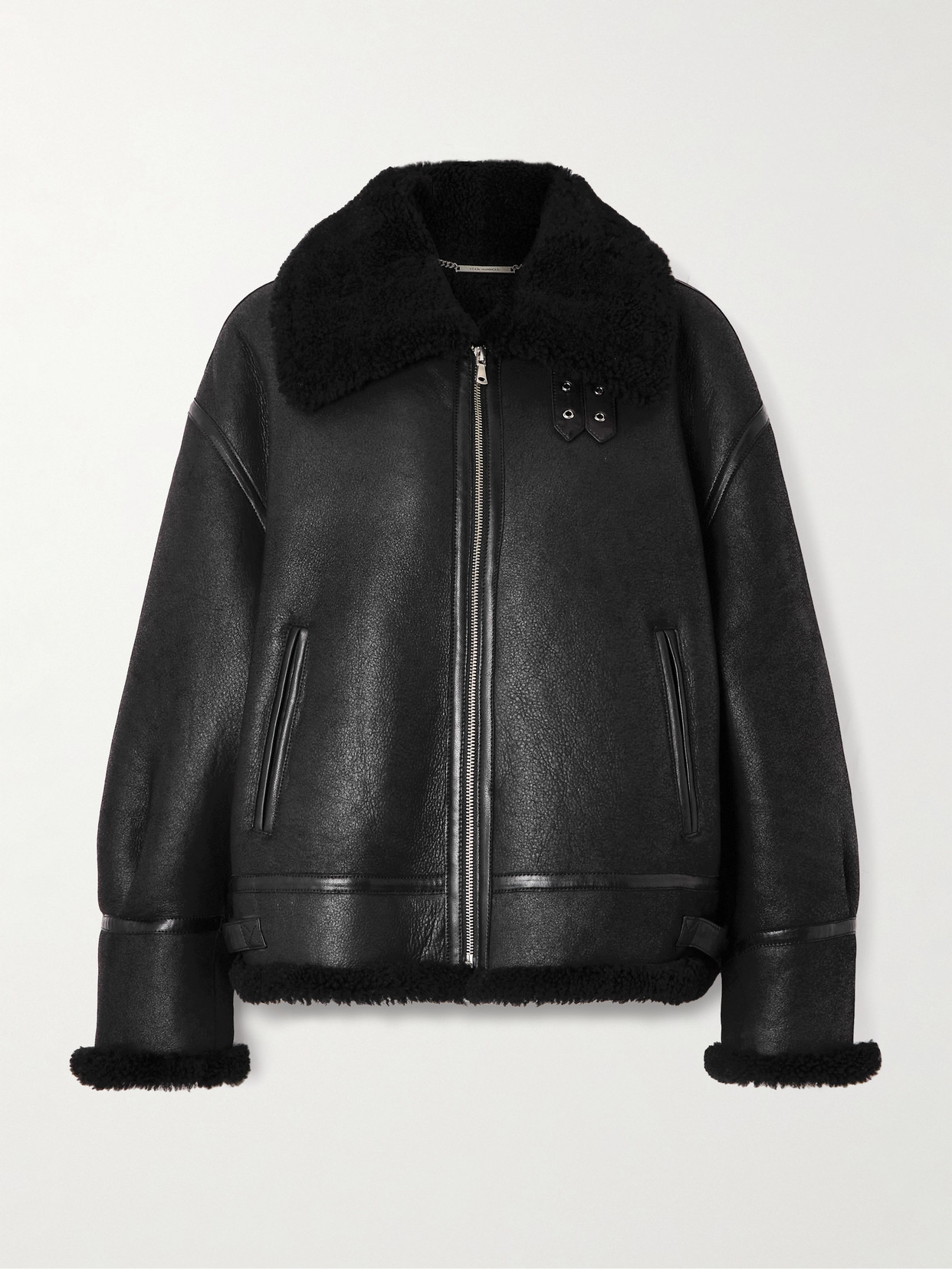 Nour Hammour Portia Shearling Jacket In Black