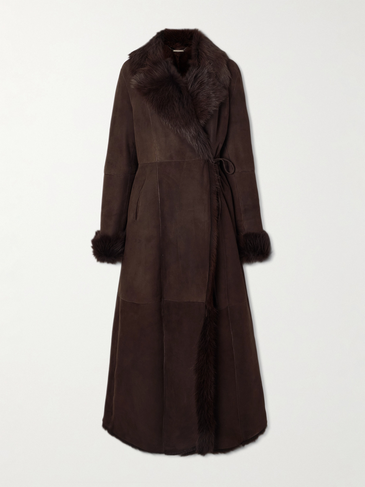 Nour Hammour - Joni Shearling Coat - Dark brown