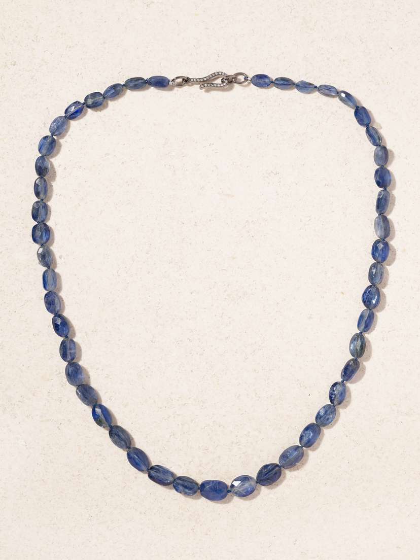 Ileana Makri 18-karat White Gold, Sterling Silver, Kyanite And Diamond Necklace