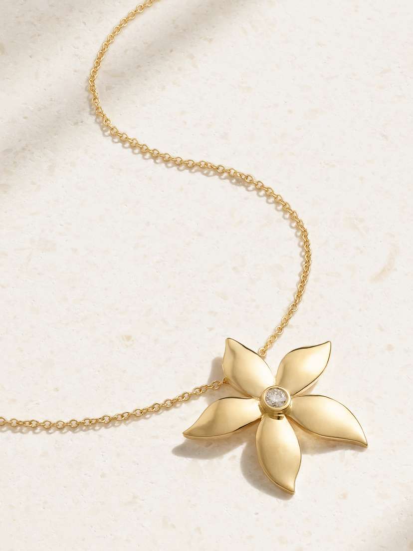 Ileana Makri Blossom 18-karat Gold Diamond Necklace