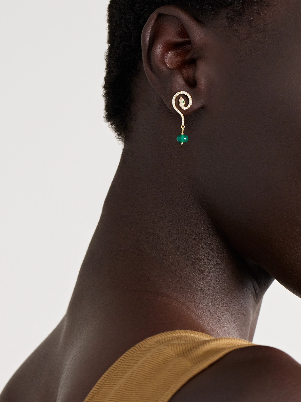 Ileana Makri Serpent Coil 18-karat Gold Multi-stone Earrings