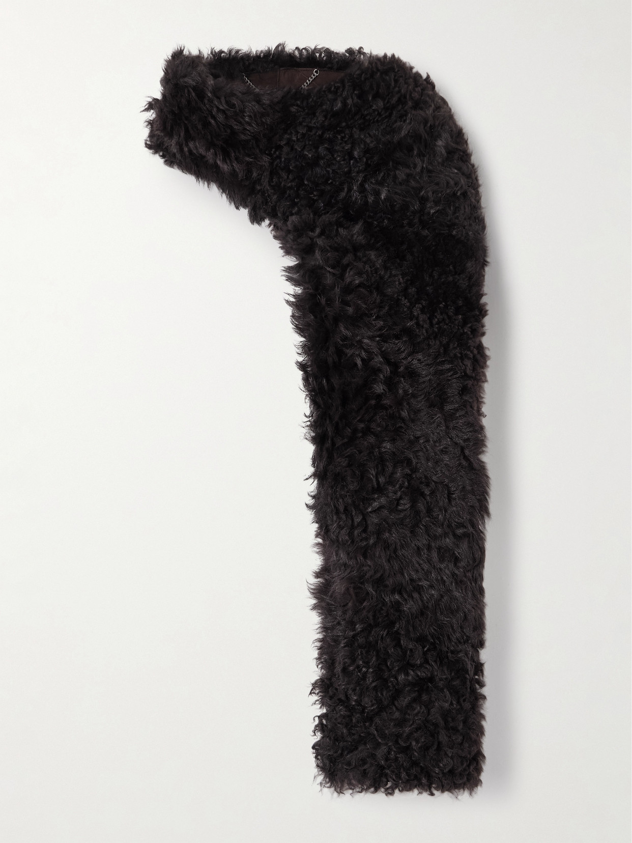 Nour Hammour Shearling Scarf In Brown