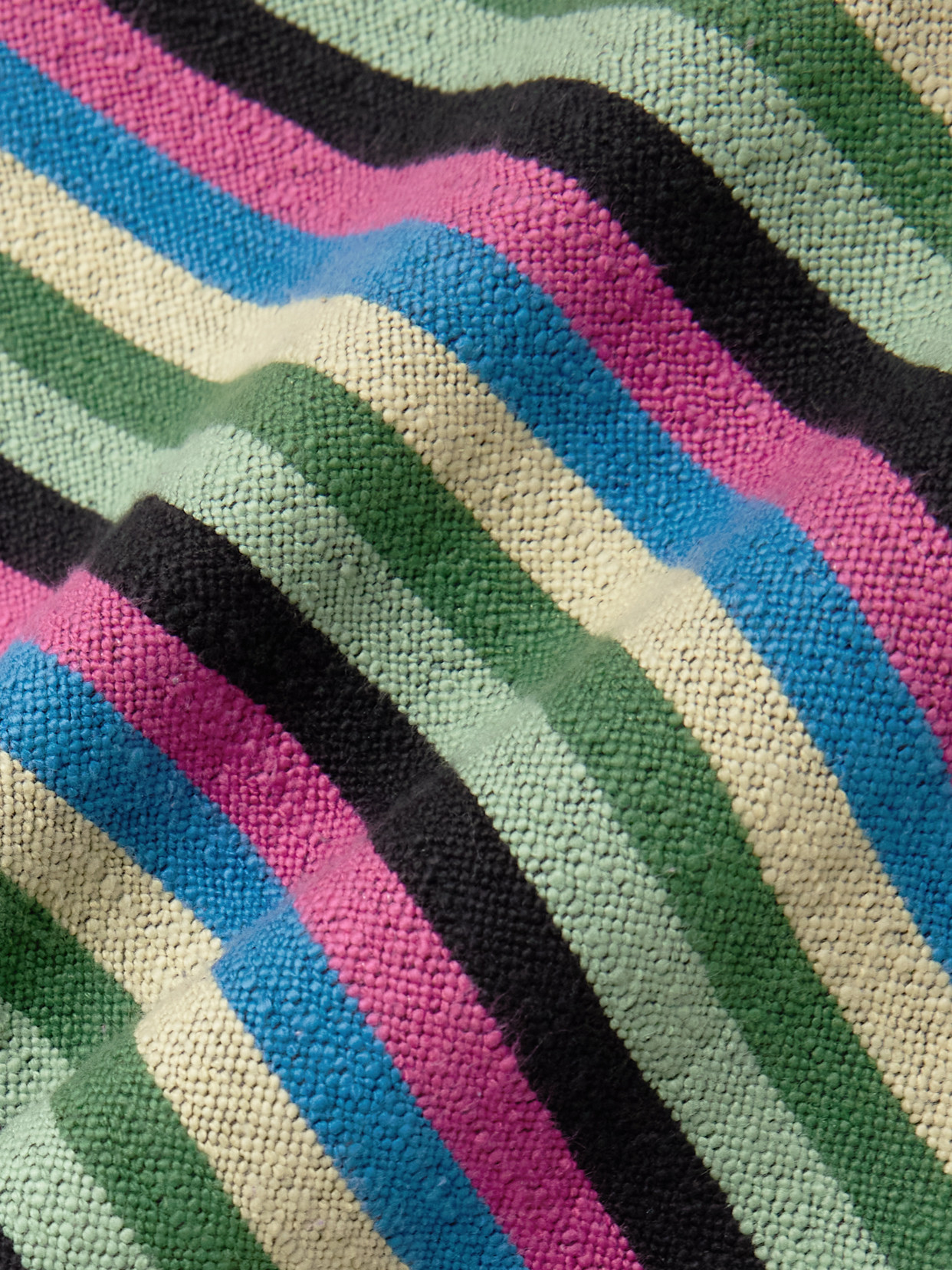 Marrakshi Life Striped Cotton Turtleneck Maxi Dress In Multi
