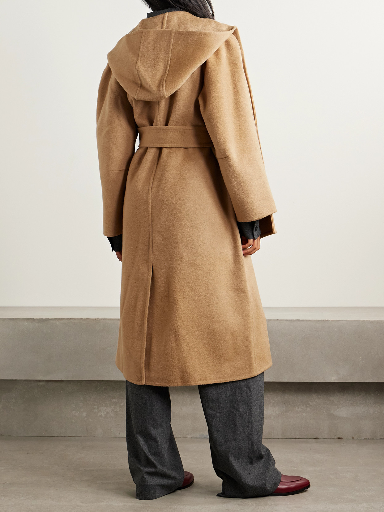 Sea Astra Scarf-detailed Hooded Wool-felt Coat In Multi