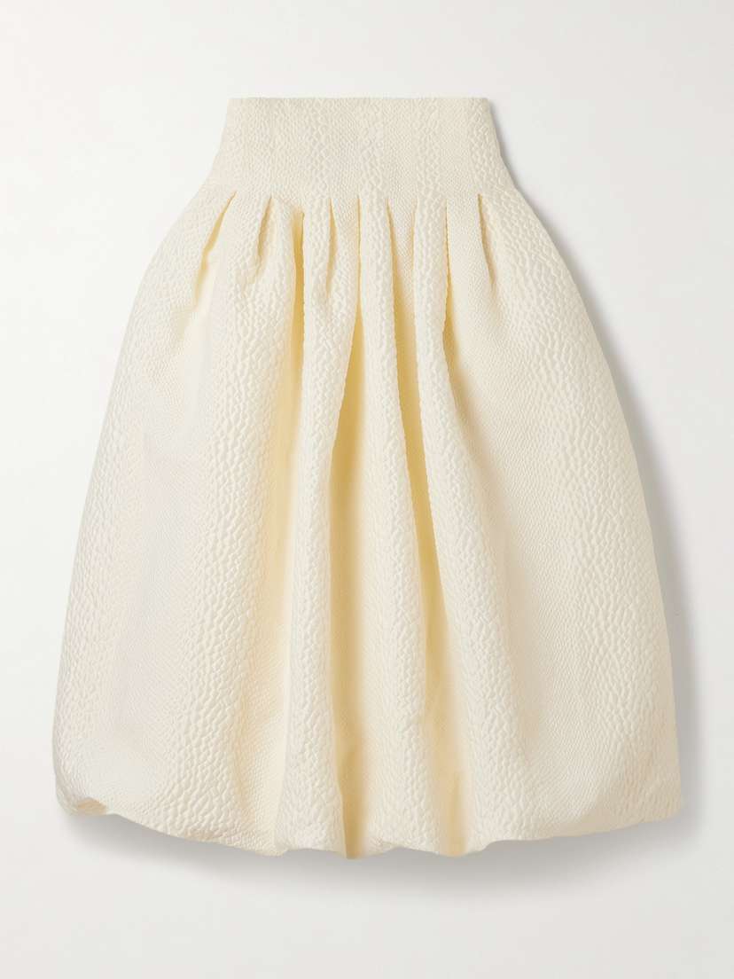 Sea Fayetta Pleated Cloqué Midi Skirt