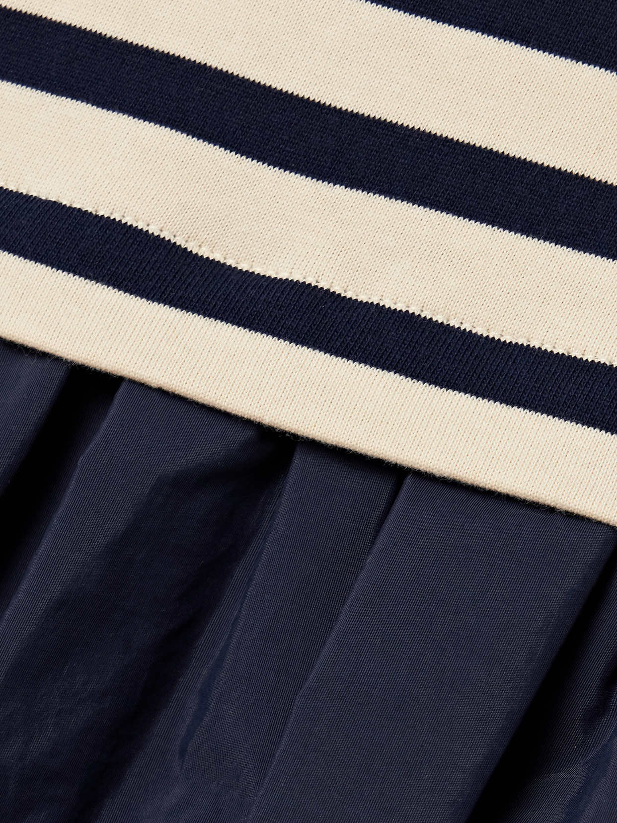 Sea Athena Striped Cotton-jersey And Gathered Shell Mini Dress In Blue