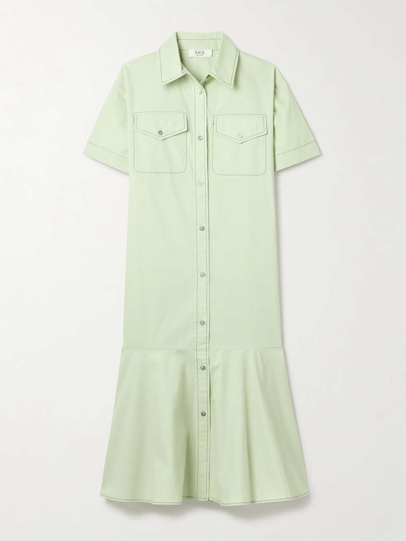 Sea Sullivan Cotton-poplin Midi Shirt Dress