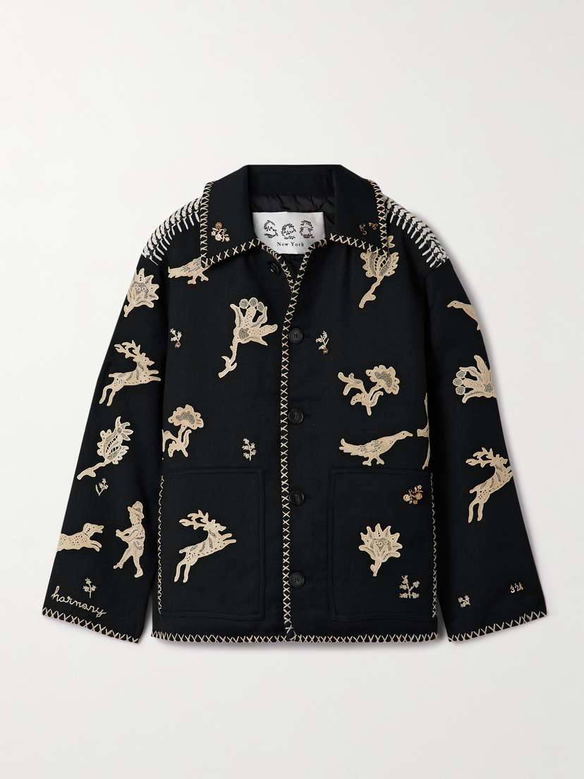 Sea Mika Appliquéd Padded Twill Jacket