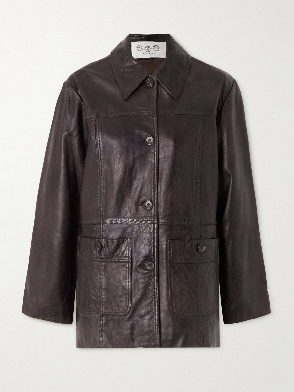 Sea Lenoir Leather Jacket In Brown