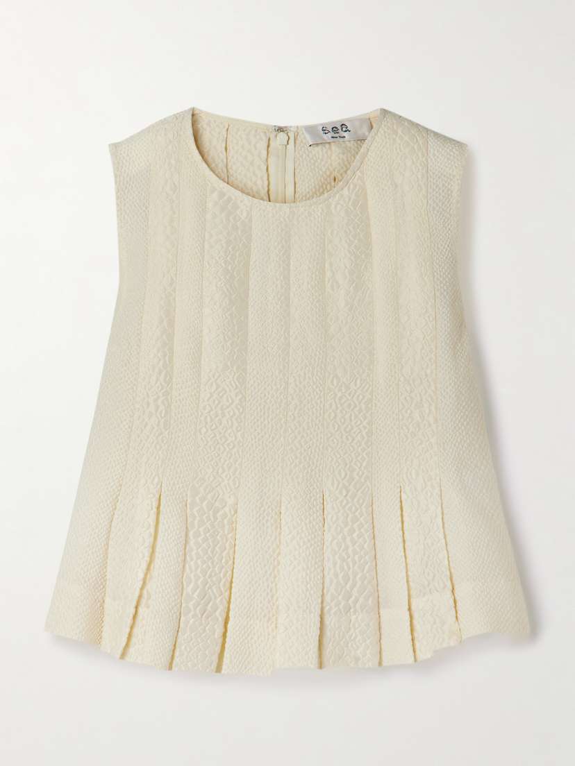 Sea Fayetta Pleated Cloqué Tank