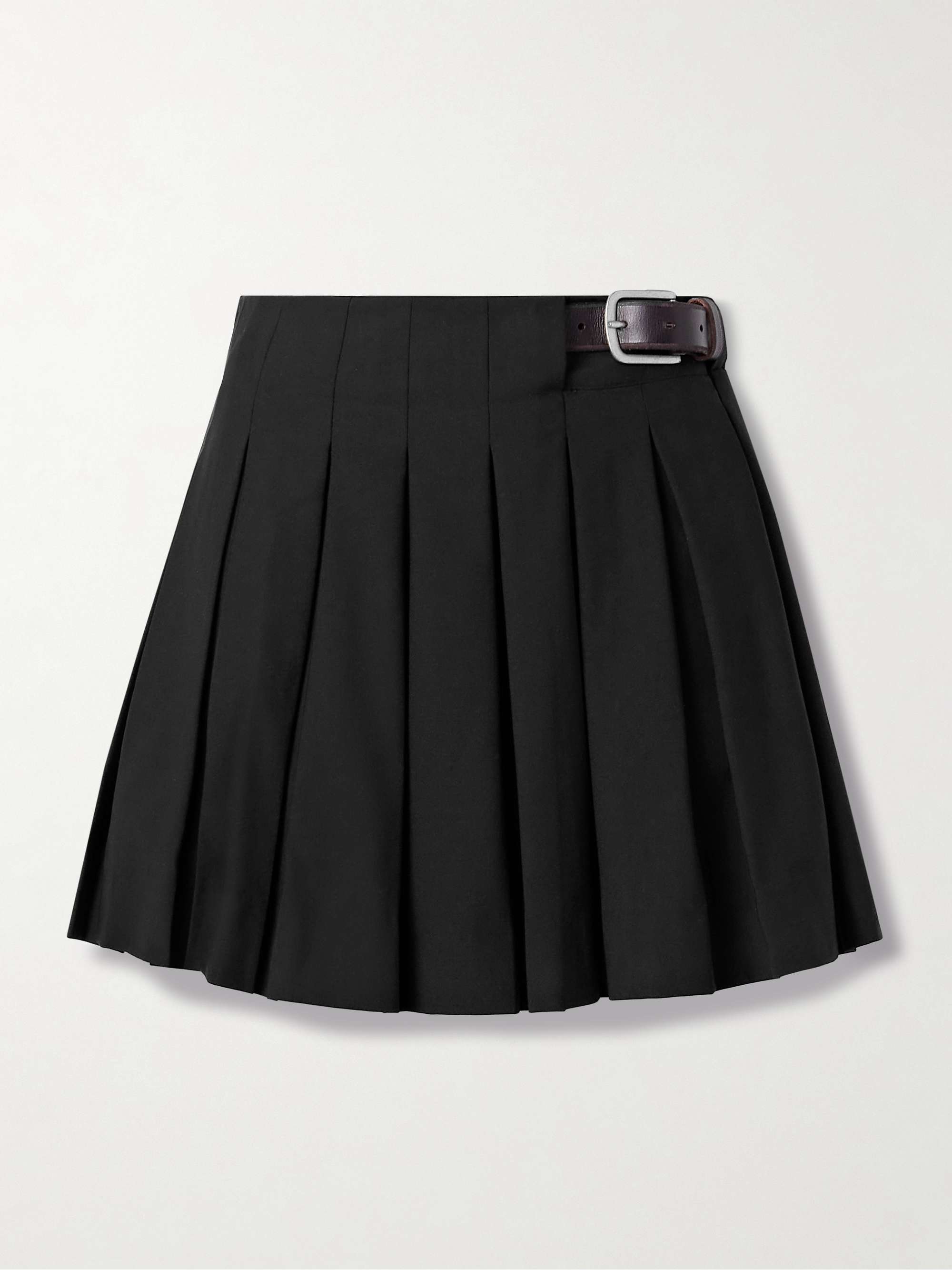 SEA Adeline belted pleated crepe mini skirt | NET-A-PORTER