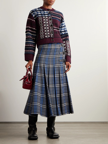 Sea Linea paneled Fair Isle merino wool cardigan