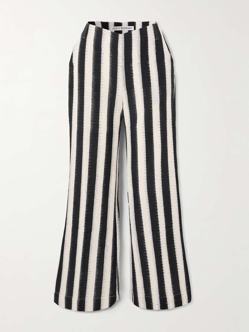ALIX OF BOHEMIA Charlie Striped Cotton Flared Pants