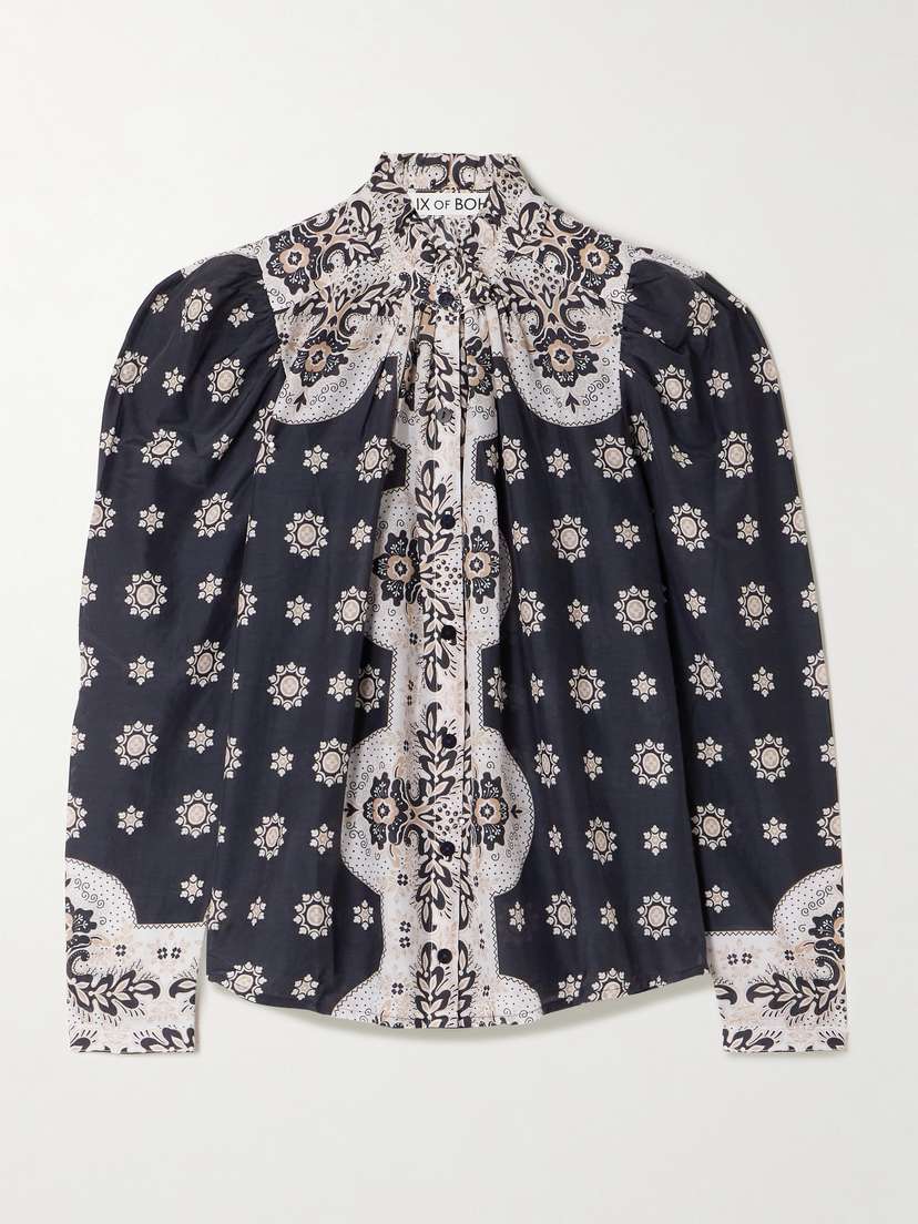 ALIX OF BOHEMIA Artemis Bronco Ruffled Bandana-print Cotton And Silk-blend Shirt