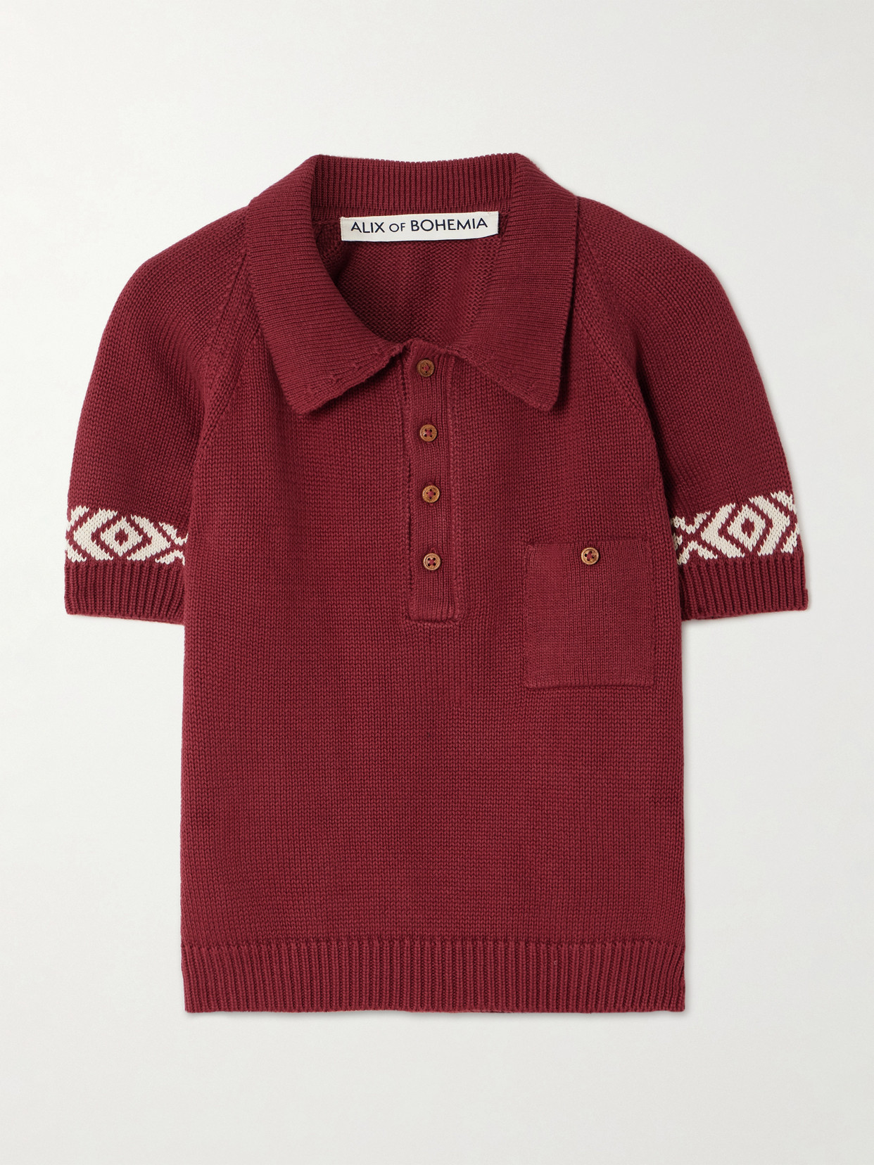 Alix Of Bohemia Lessi Knitted Cotton Polo Shirt In Red