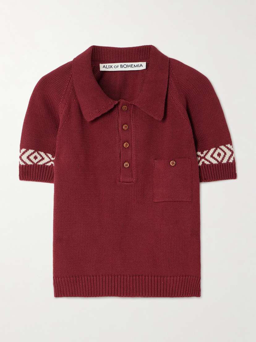 ALIX OF BOHEMIA Lessi Knitted Cotton Polo Shirt