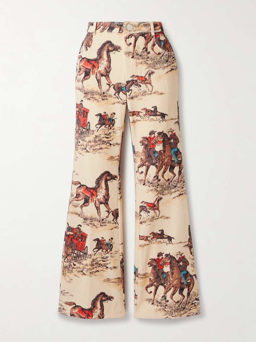 ALIX OF BOHEMIA Bunny Cowboy Printed High-rise Flared Jeans