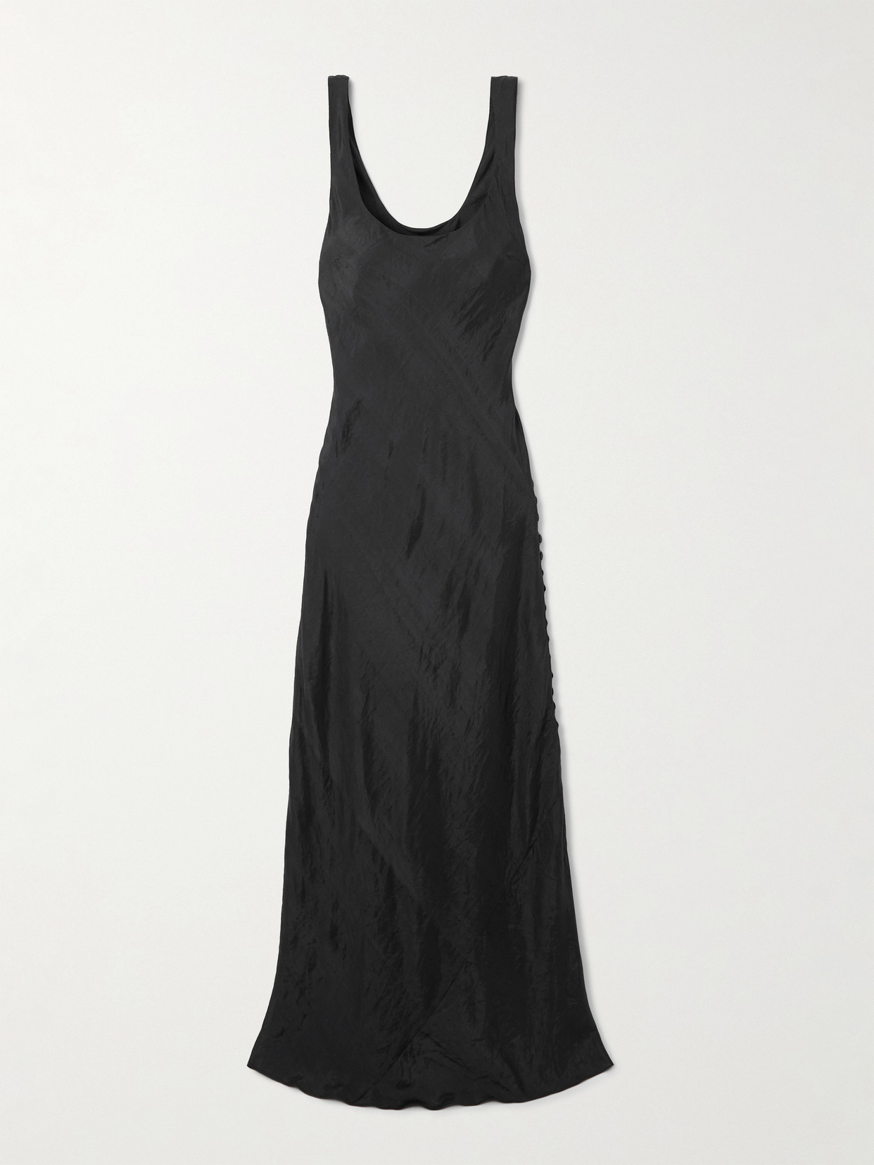 Alix Of Bohemia Adele Button-embellished Silk-faille Midi Dress In Black