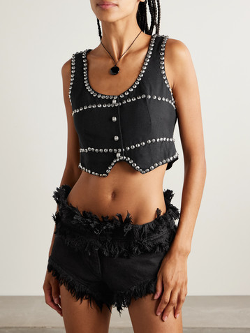 Alix Of Bohemia Mossie studded cotton vest