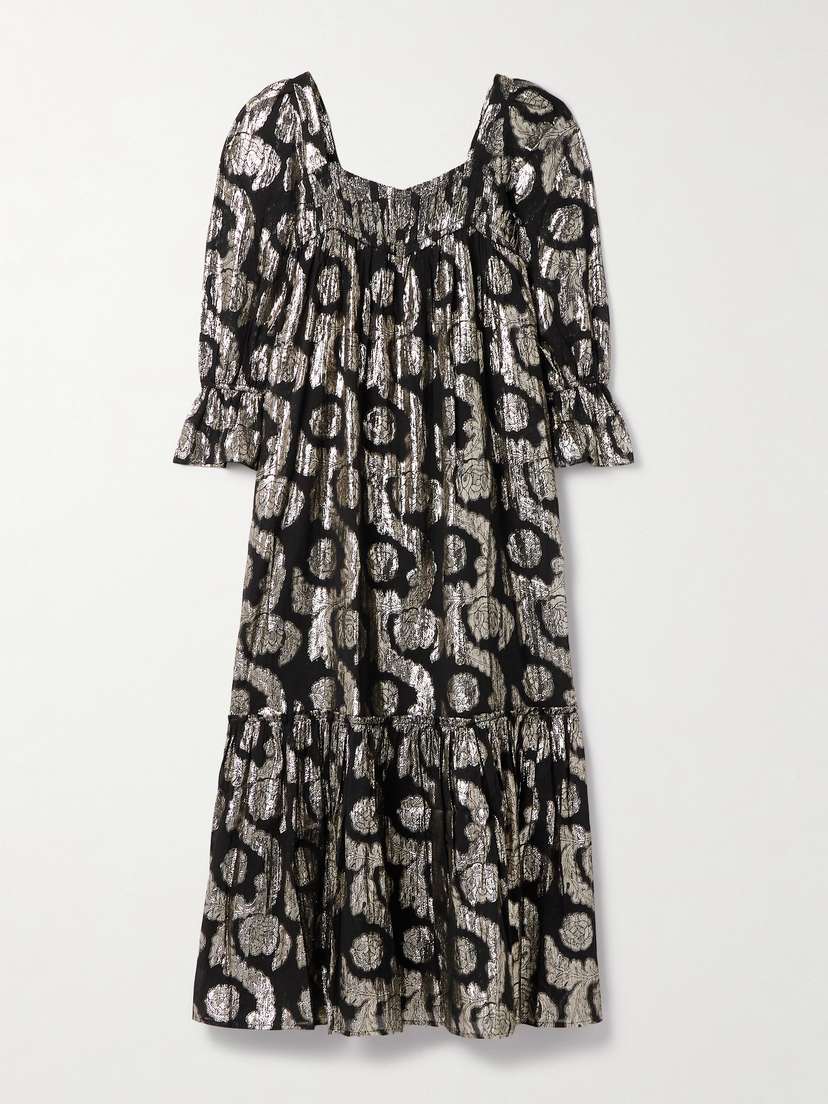 ALIX OF BOHEMIA Lilium Cotton And Lurex-blend Midi Dress