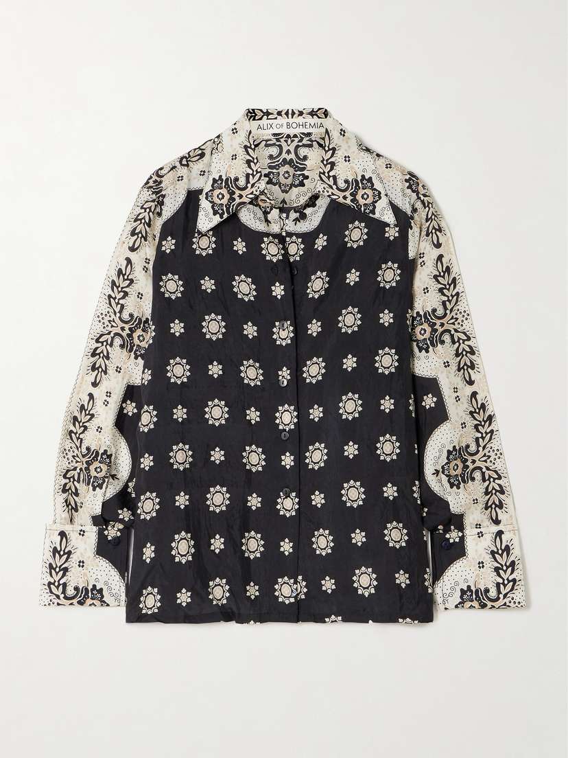 ALIX OF BOHEMIA Dana Bronco Printed Silk Shirt