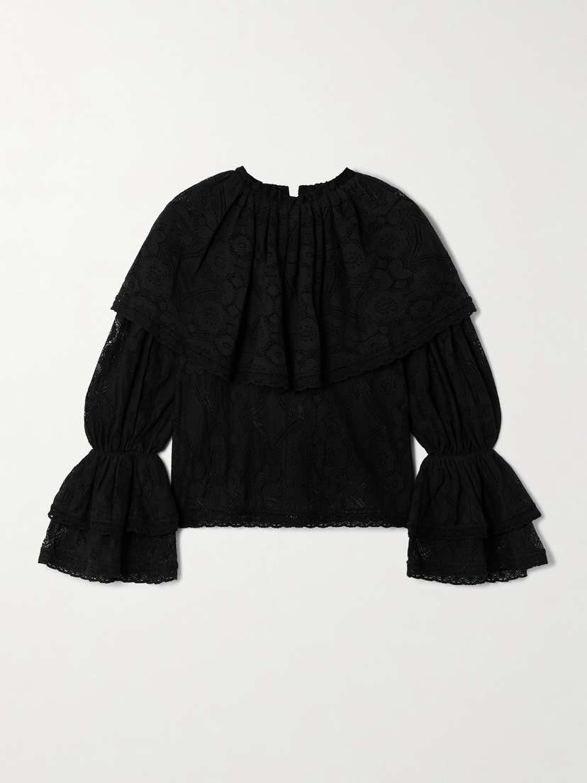 ALIX OF BOHEMIA Eloise Ruffled Cotton-lace Blouse