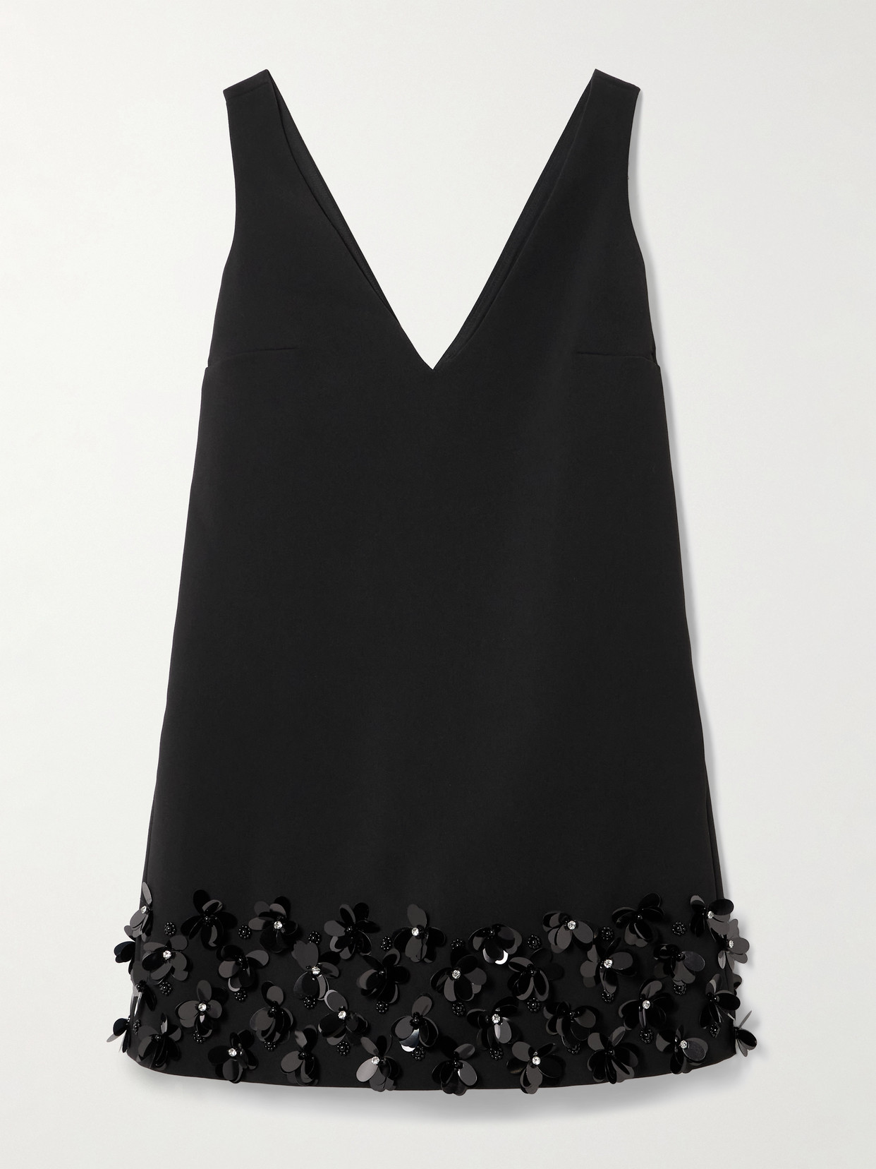 Self-portrait Embellished Satin-crepe Mini Dress In Black