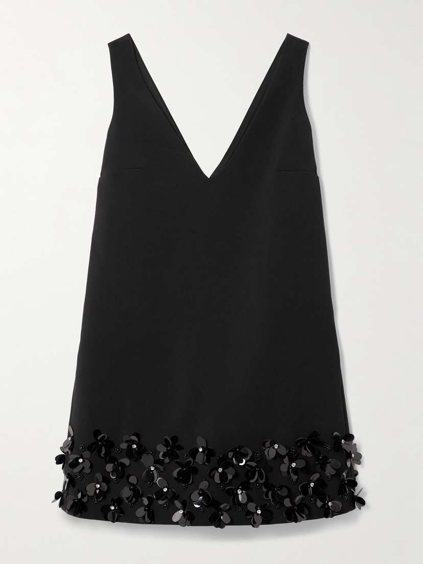 Self-Portrait Embellished Satin-crepe Mini Dress