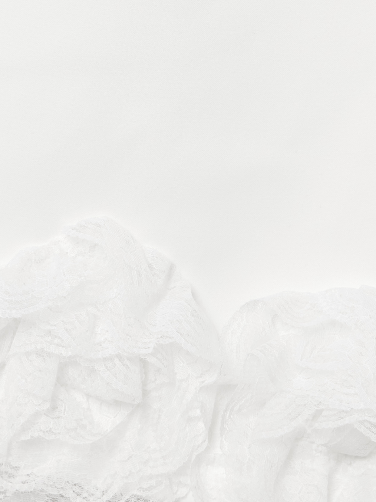 Self-portrait Bow-detailed Lace-trimmed Crepe Mini Dress In White