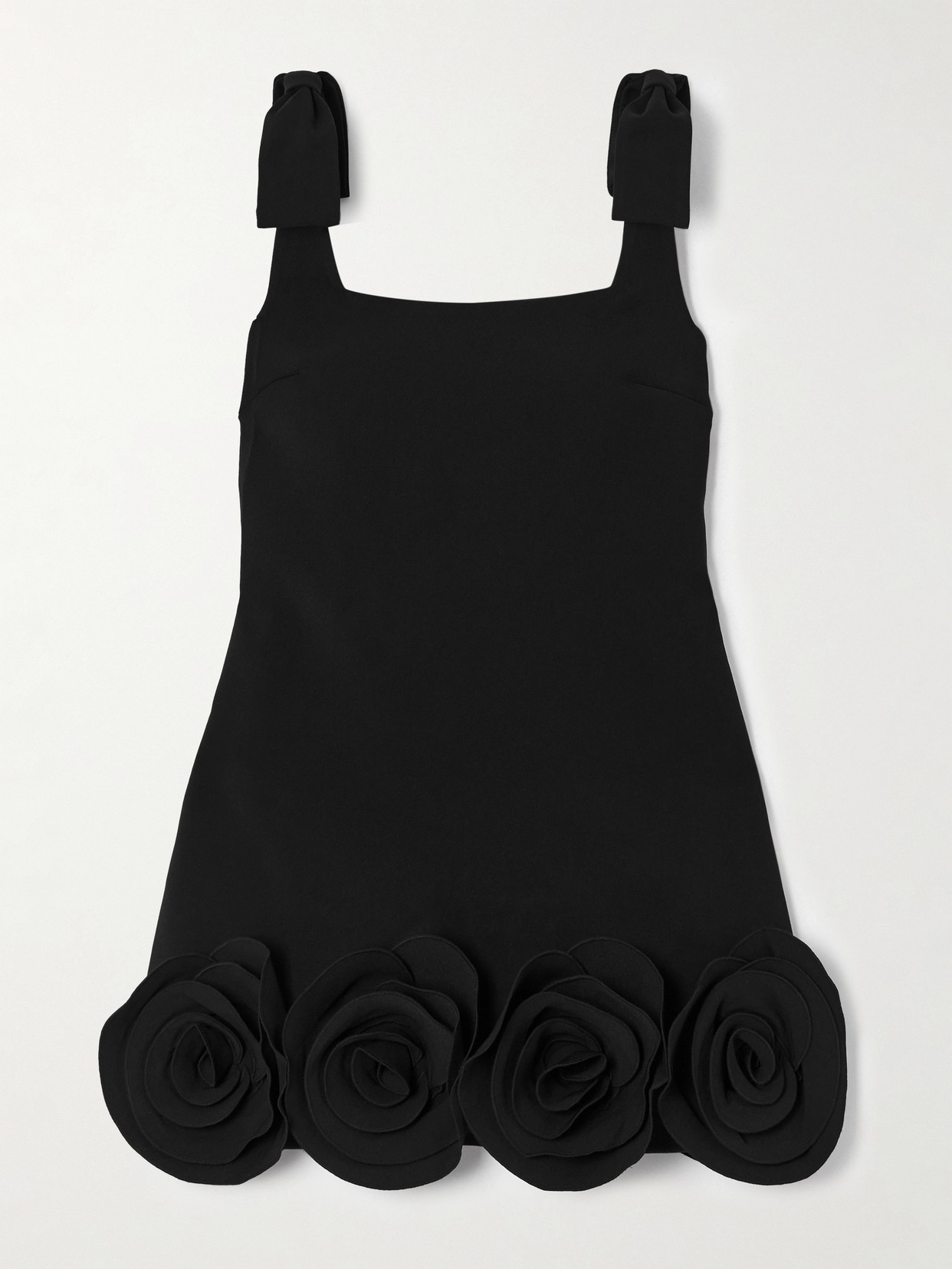 Self-portrait Womens Black 3d Flower Crepe Mini Dress