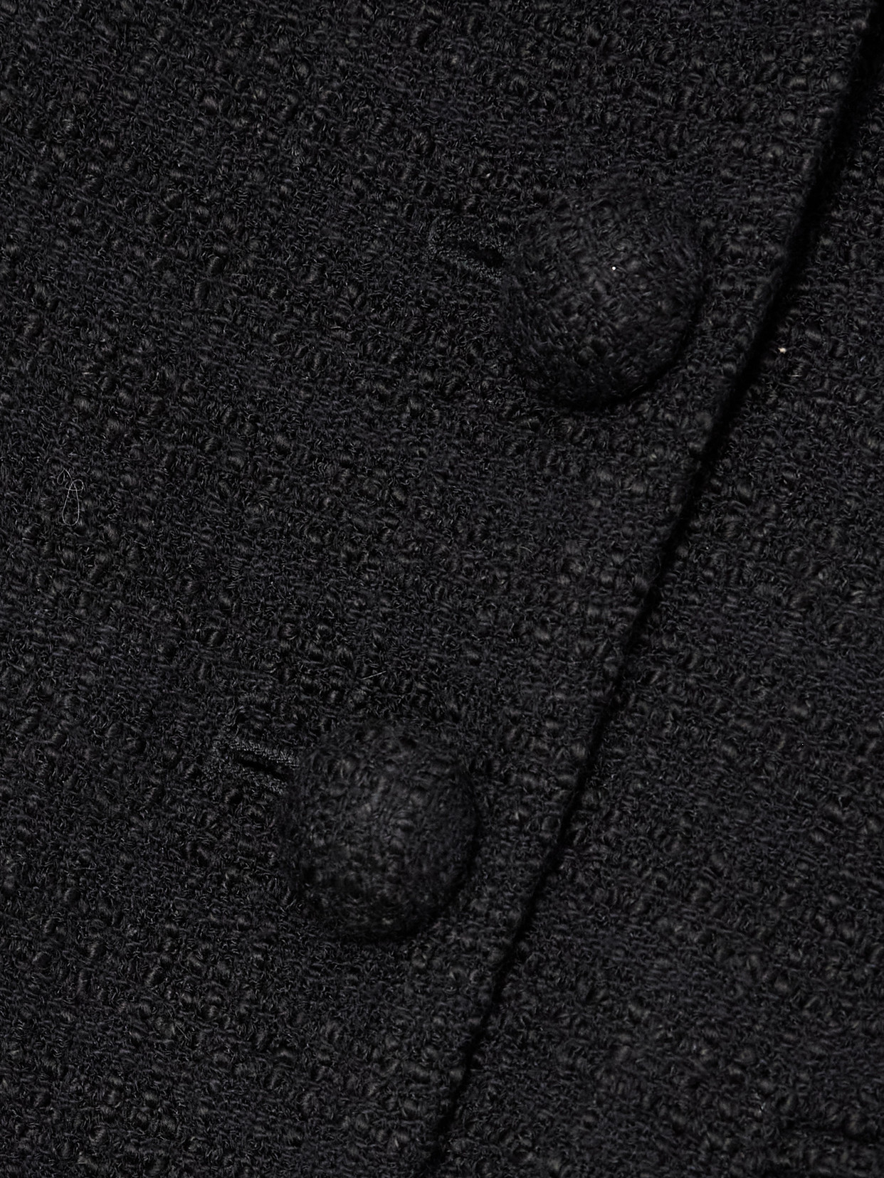 Self-portrait Fur-trimmed Tweed Jacket In Black