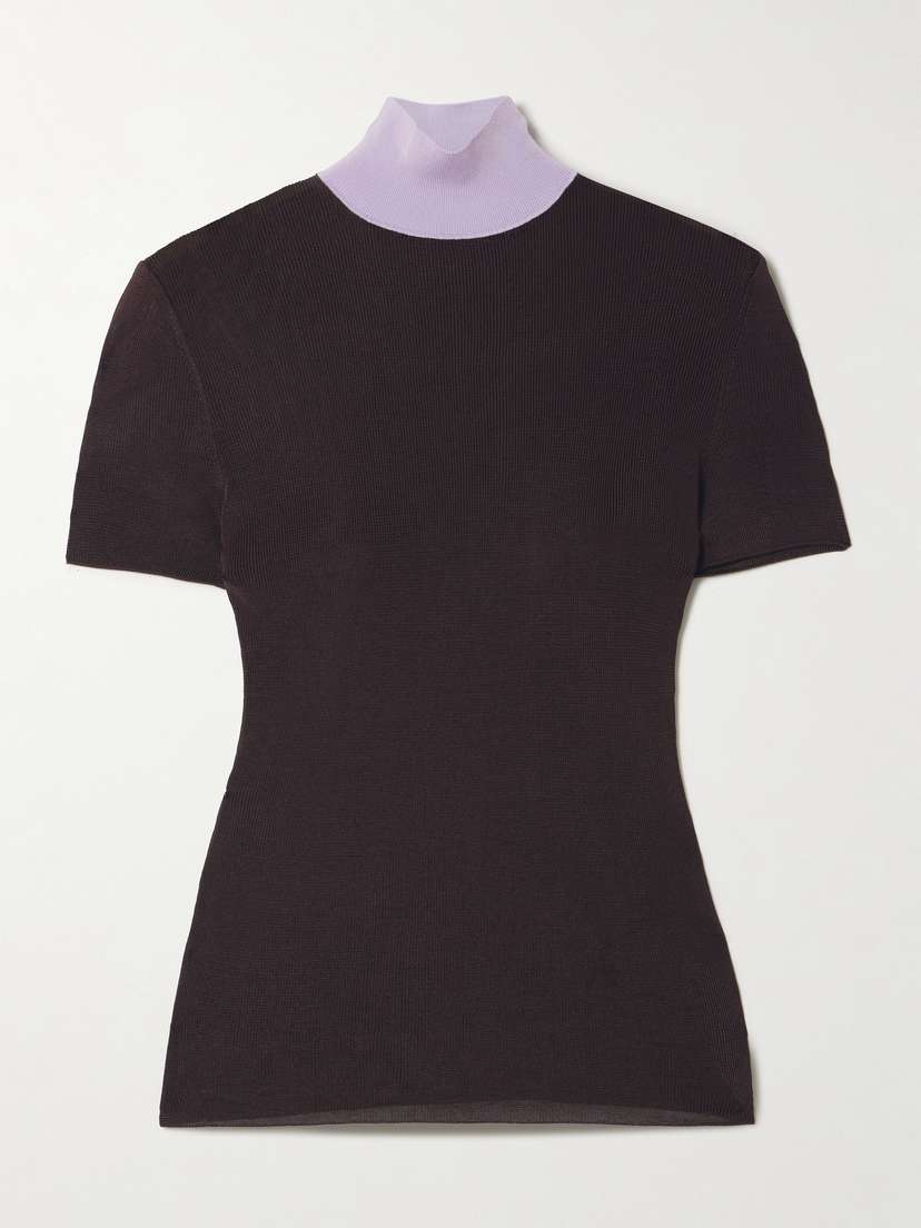 Self-Portrait Color-block Knitted Top