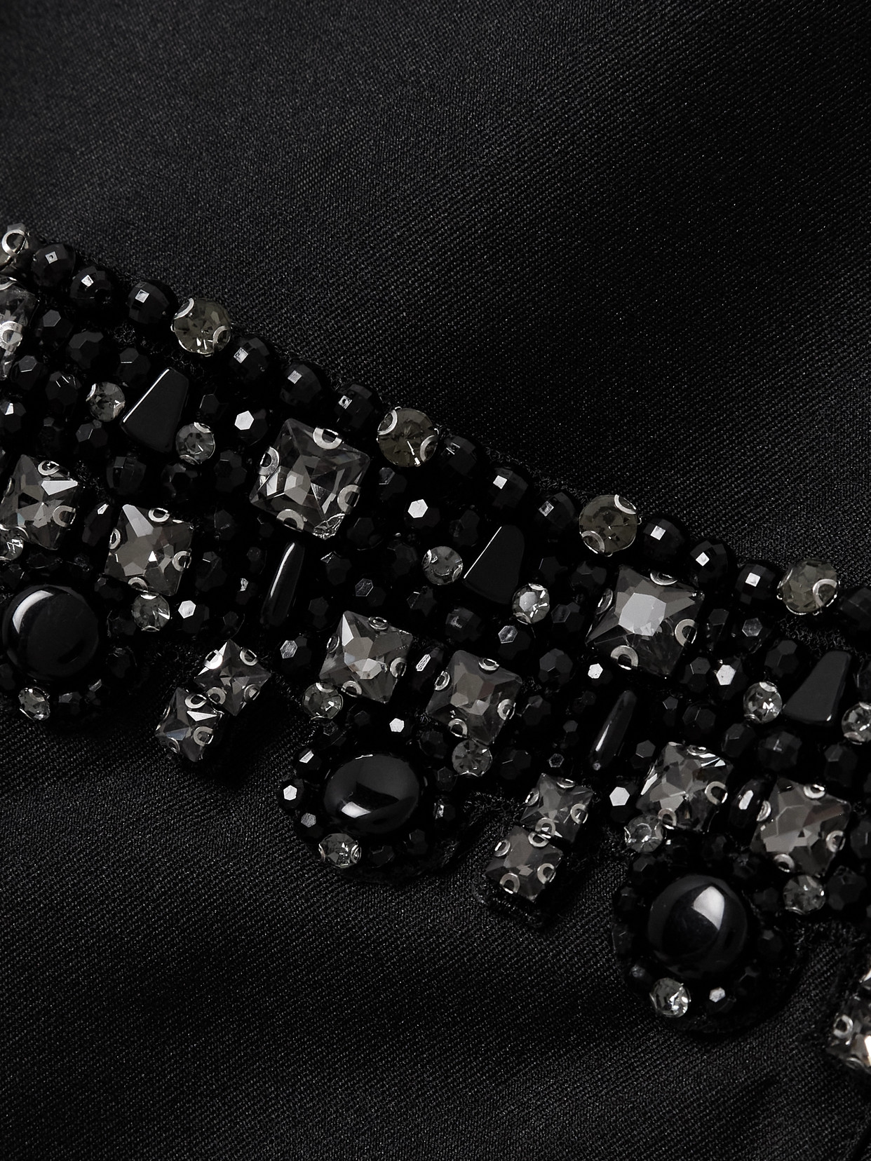 Self-portrait Sleeveless Black Midi Dress With Beadwork And Patch Pockets In Black